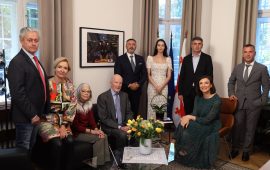 Царя се появи с доня Маргарита в грузинското посолство