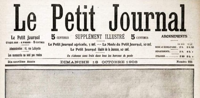 Шарж на „Le Petit Journal“ от 1908 год. по случай Независимостта на България
